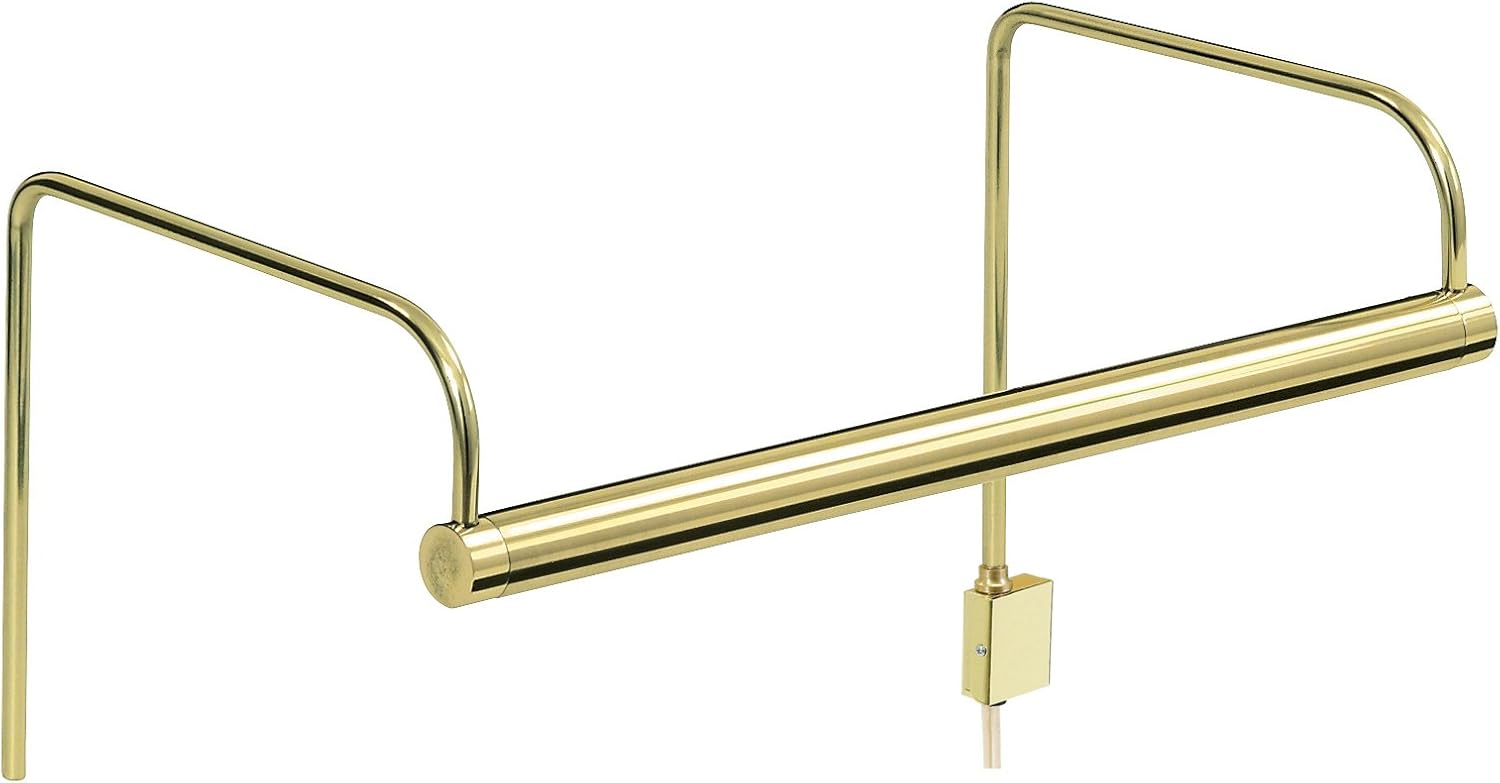 11-inch Slim-Line Polished Brass Plug-In Picture Light