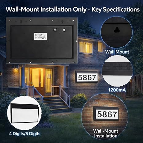 Outdoor Waterproof IP65 Solar Address Sign