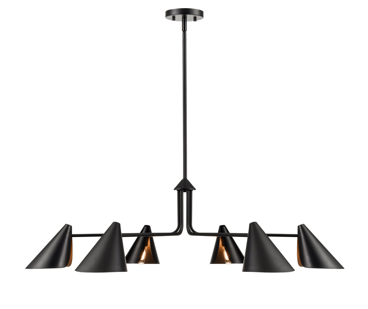 11.25'' Warhol Matte Black 6 Light Chandelier