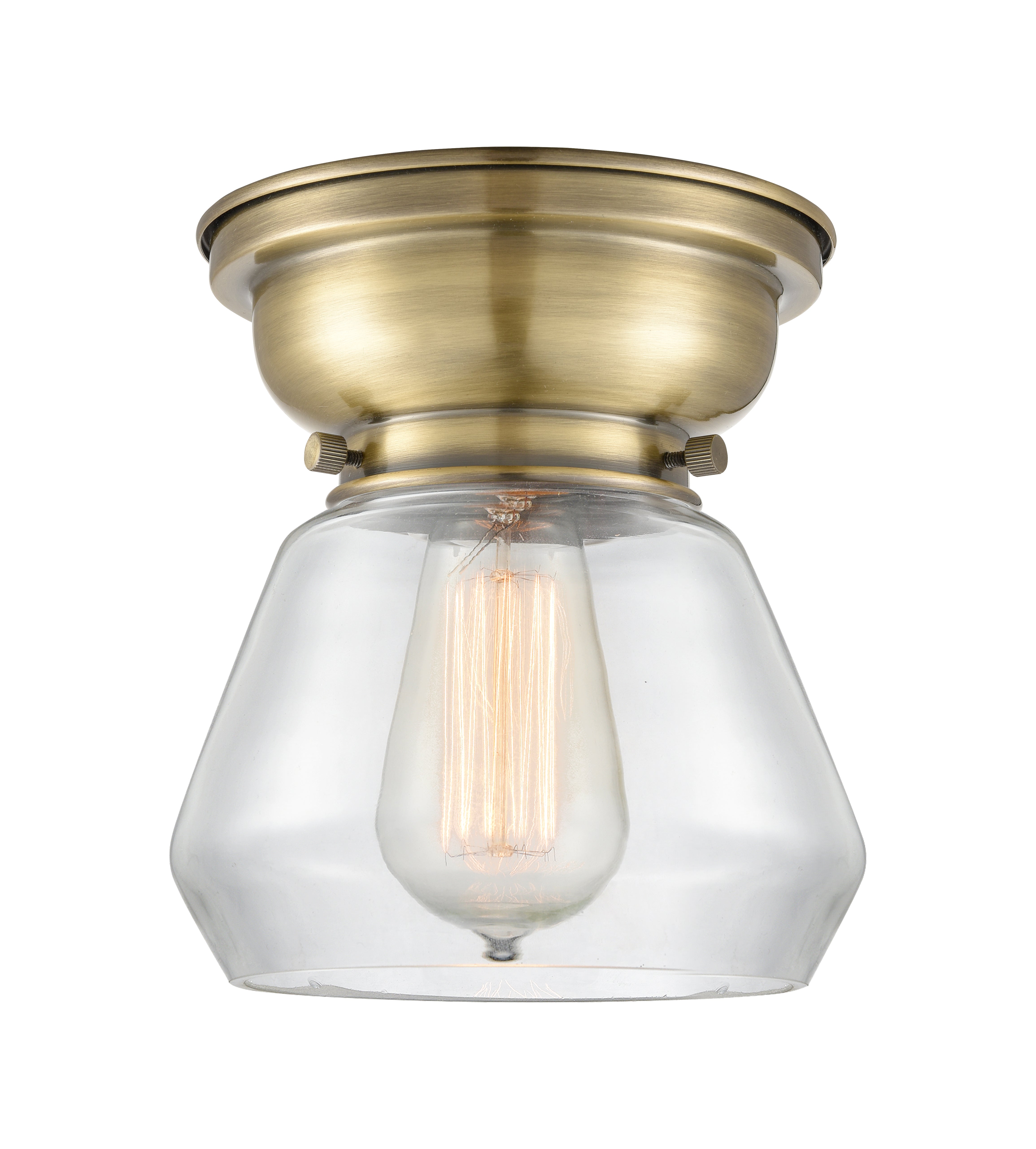 Franklin Flush Mount Satin Nickel Glass
