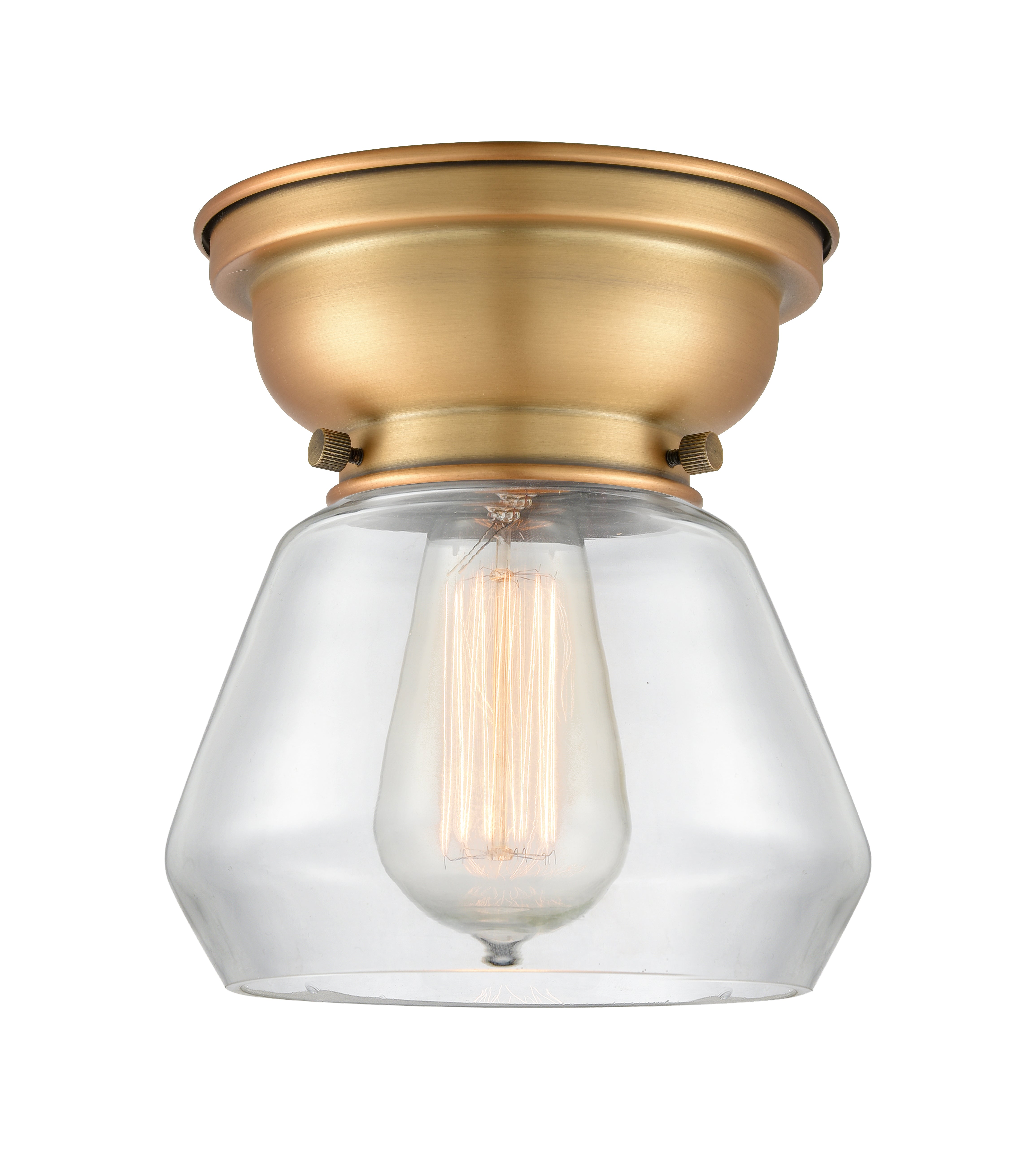 Franklin Flush Mount Satin Nickel Glass