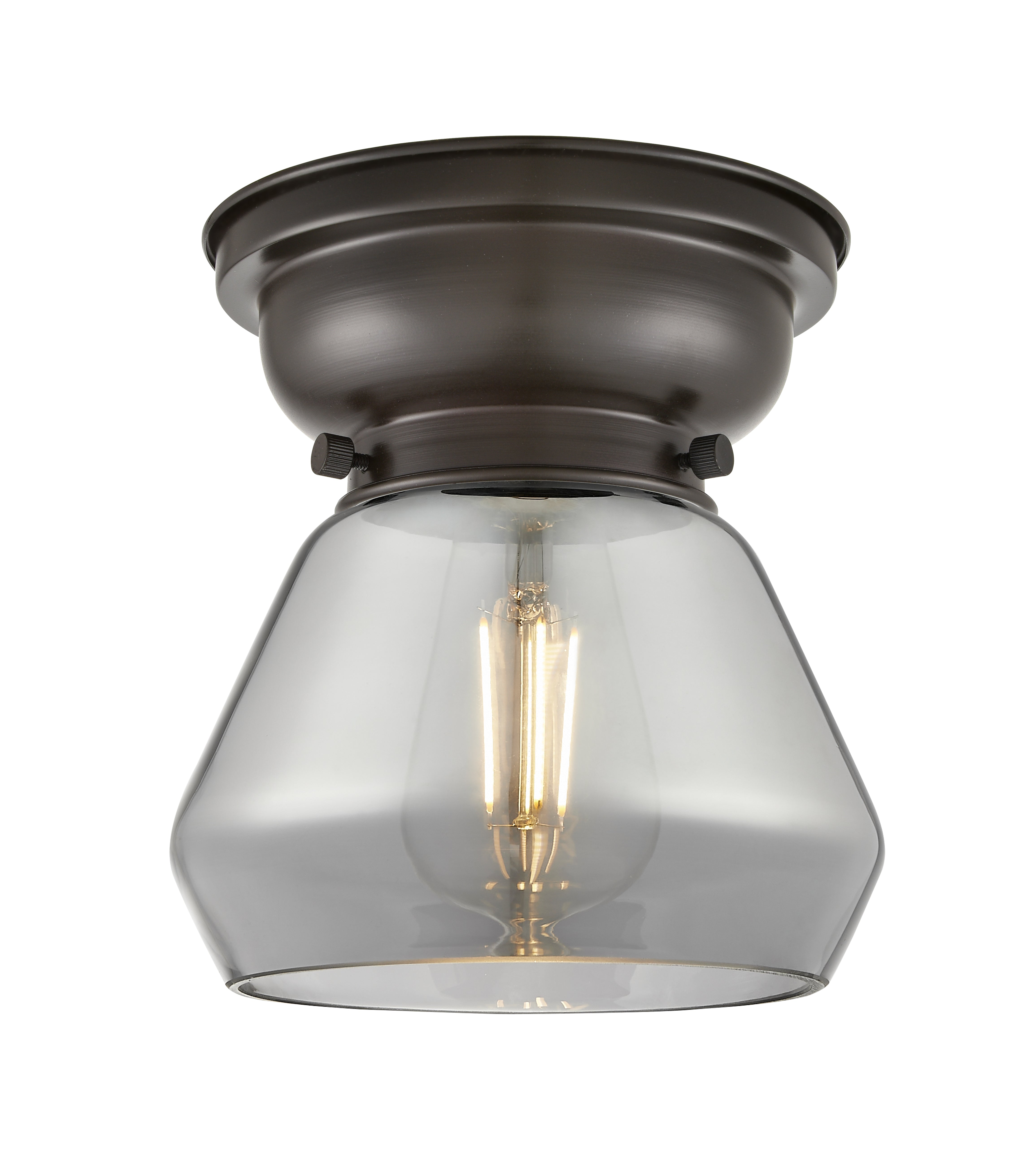 Franklin Flush Mount Satin Nickel Glass