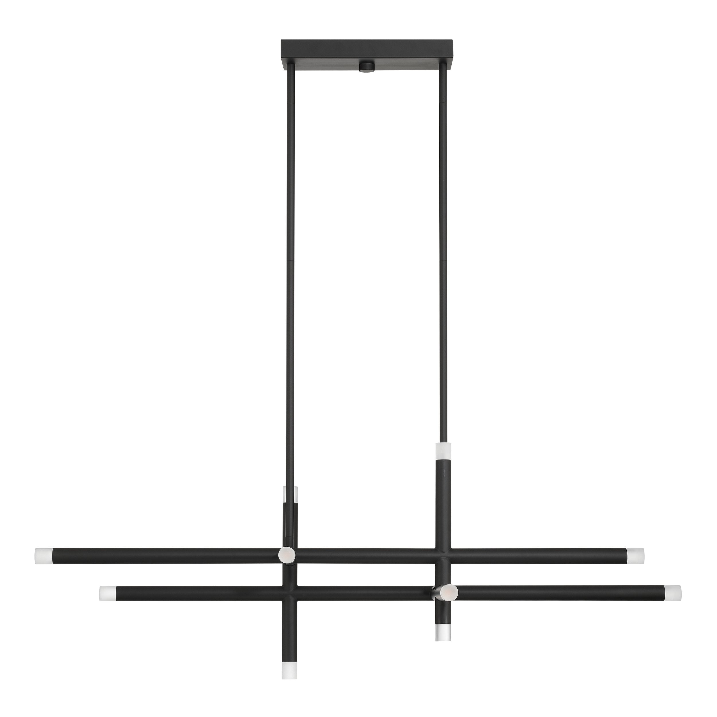 Manhattan 48-inch 12-light Matte Black LED Linear Chandelier