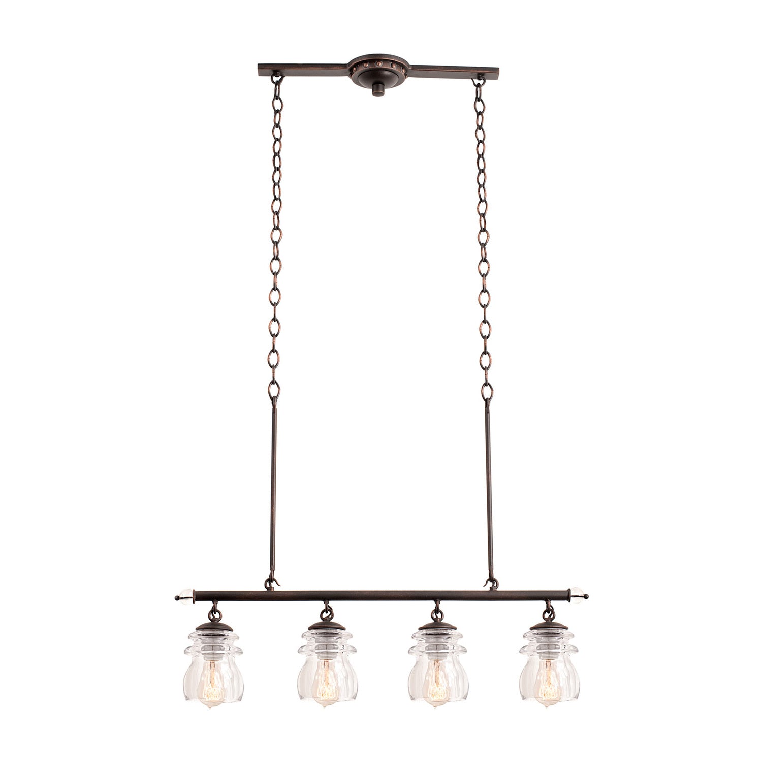 50'' Brierfield 4 Light Antique Copper Linear Pendant