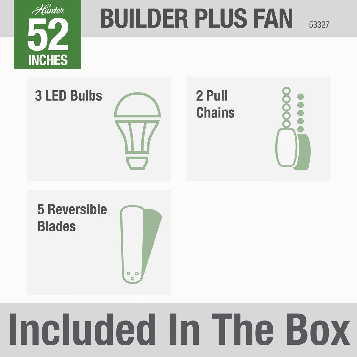 52 inch Builder New Bronze Low Profile Ceiling Fan with LED Light Kit and Pull Chain