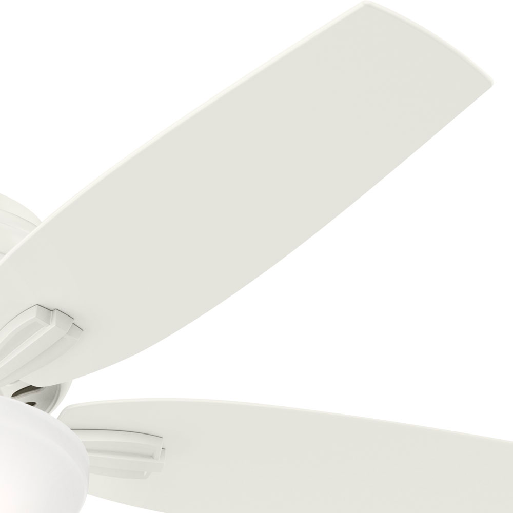 52 inch Newsome Fresh White Low Profile Ceiling Fan with LED Light Kit and Pull Chain