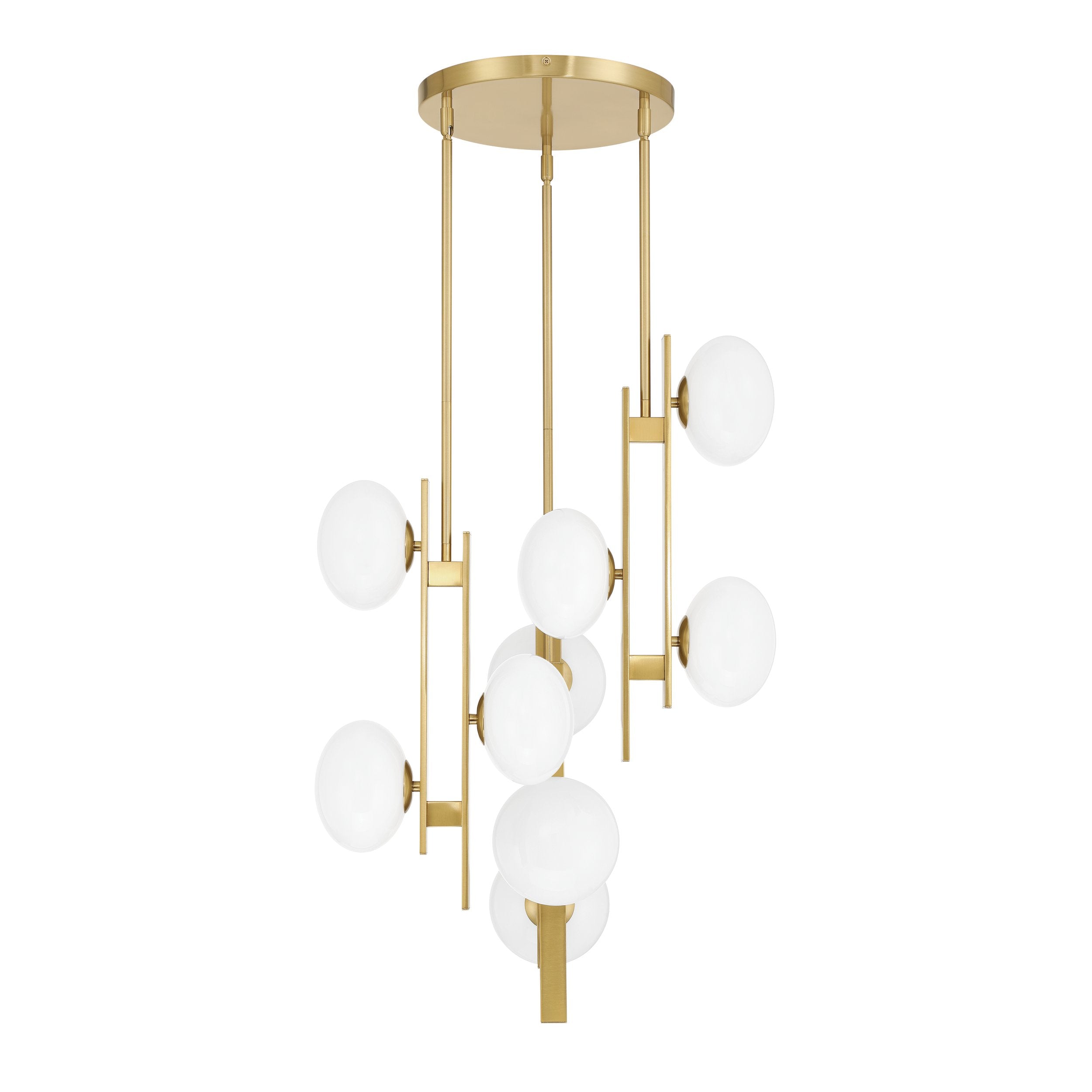 Julep 22-inch 9-light Brushed Gold Chandelier with Opal Glass Shades