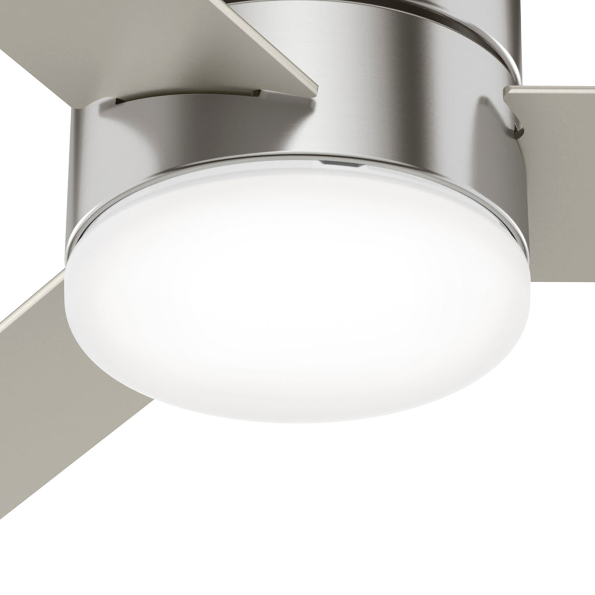 52 inch Minimus Brushed Nickel Low Profile Ceiling Fan with LED Light Kit and Handheld Remote