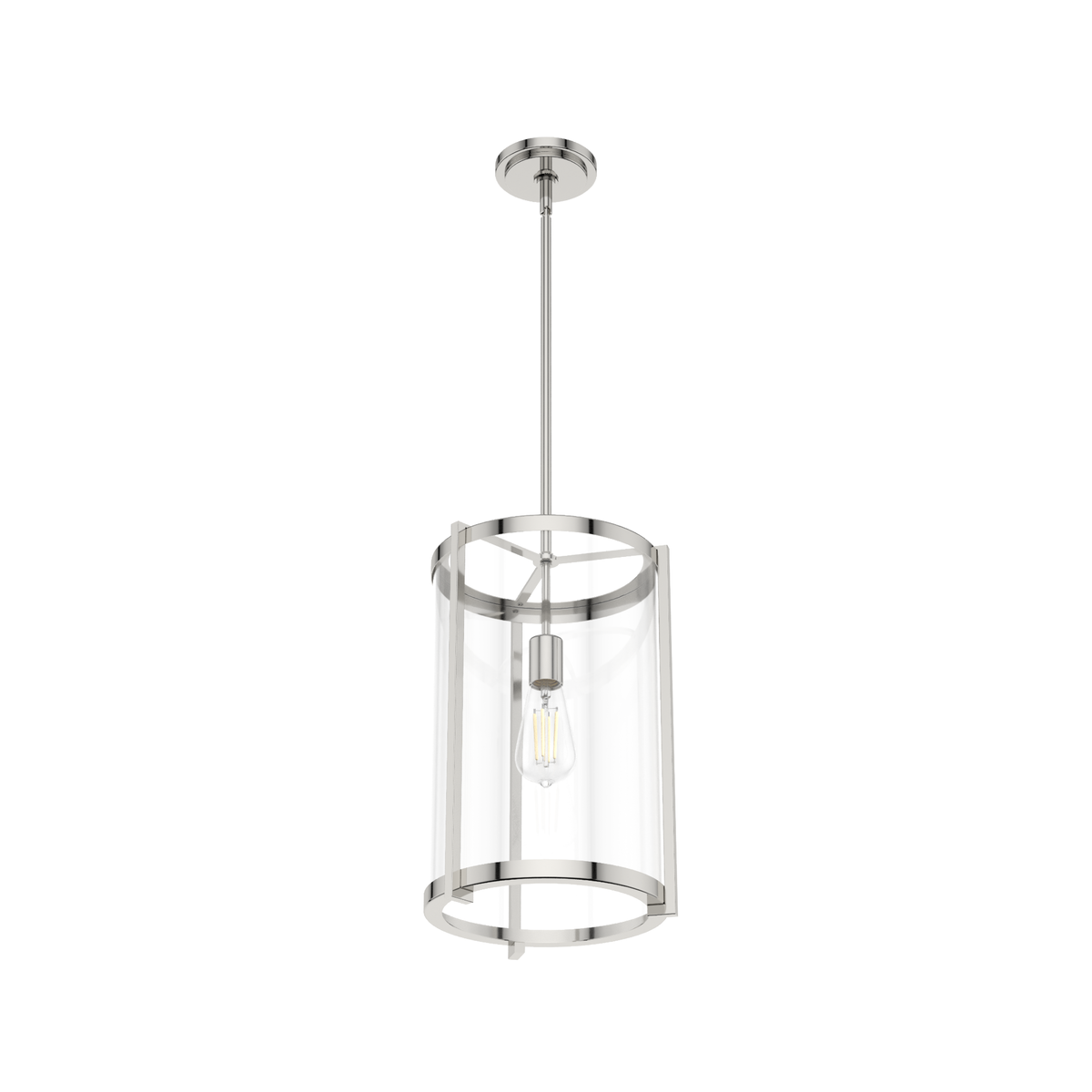 Astwood 11.5-inch 1-light Polished Nickel Pendant with Clear Glass