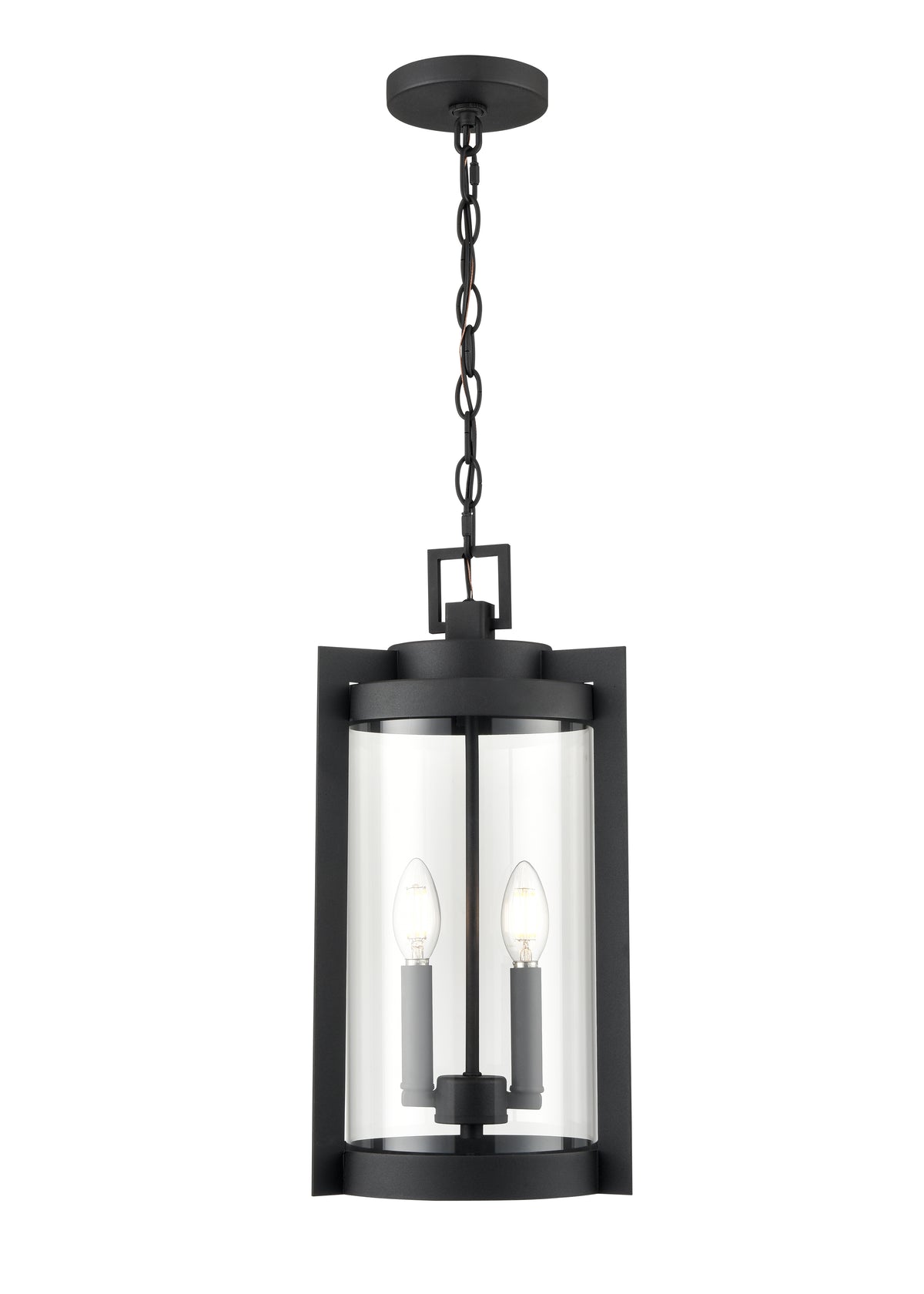 18'' Ellway Textured Black 2 Light Hanging Lantern