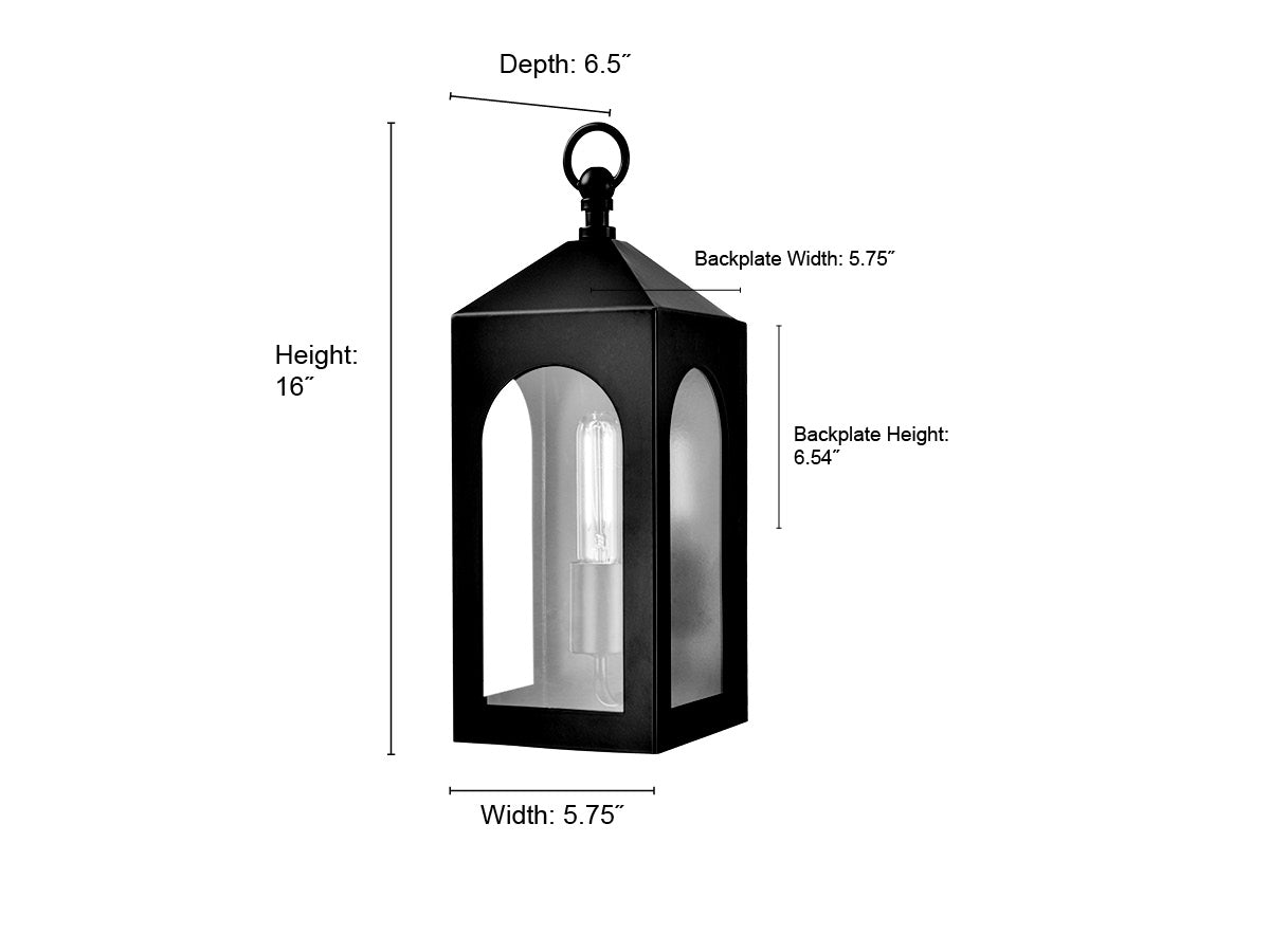 5.75'' Bratton Powder Coated Black 1 Light Wall Sconce