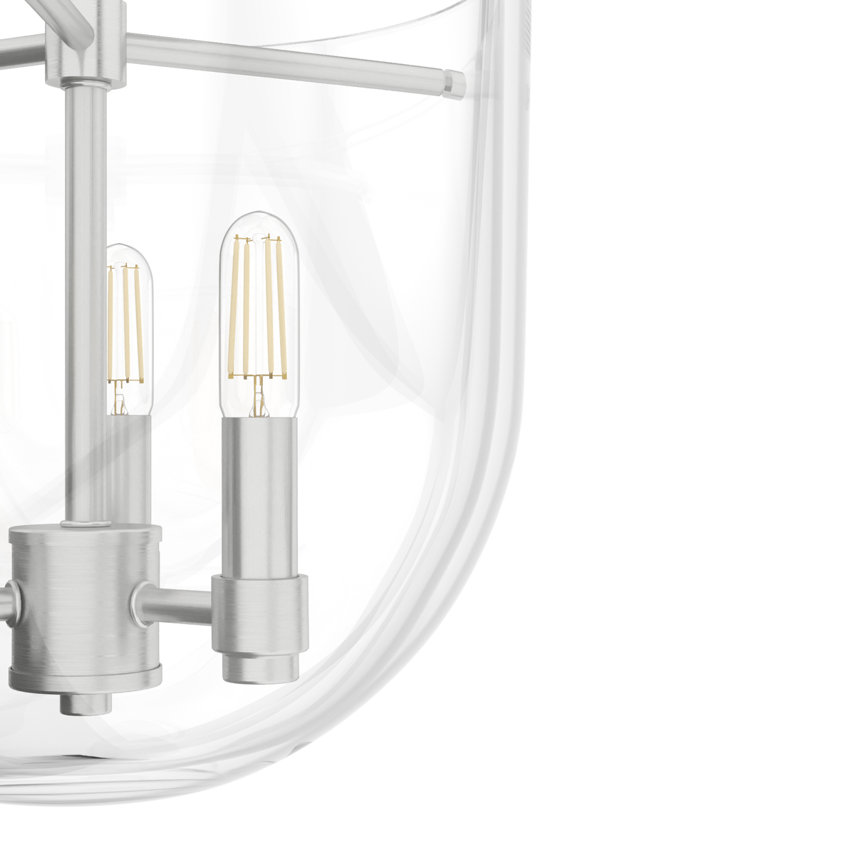 Sacha 11-inch 3-light Brushed Nickel Semi-Flush Mount with Clear Glass