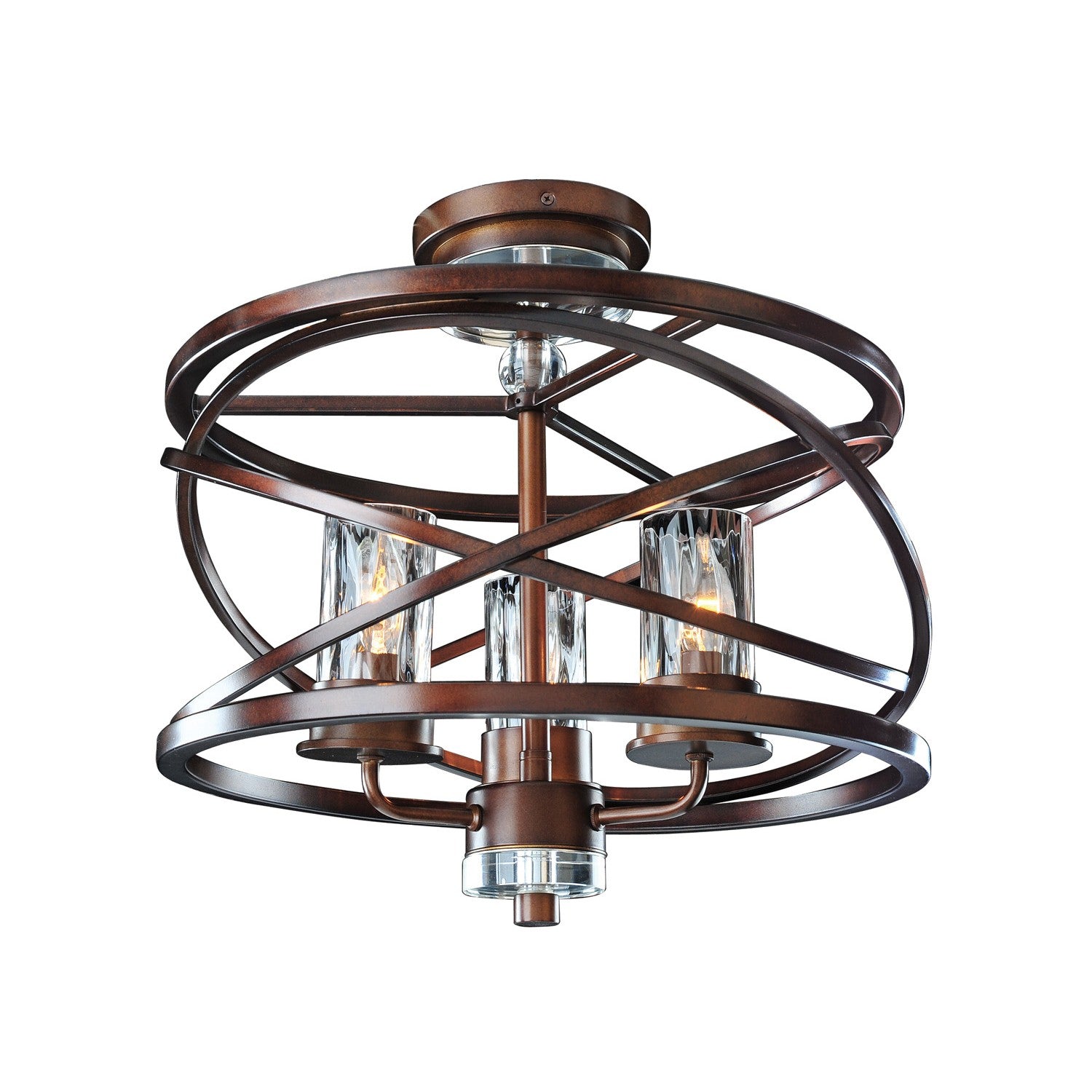 16'' Eternity 3 Light Etruscan Bronze Semi-Flush Mount