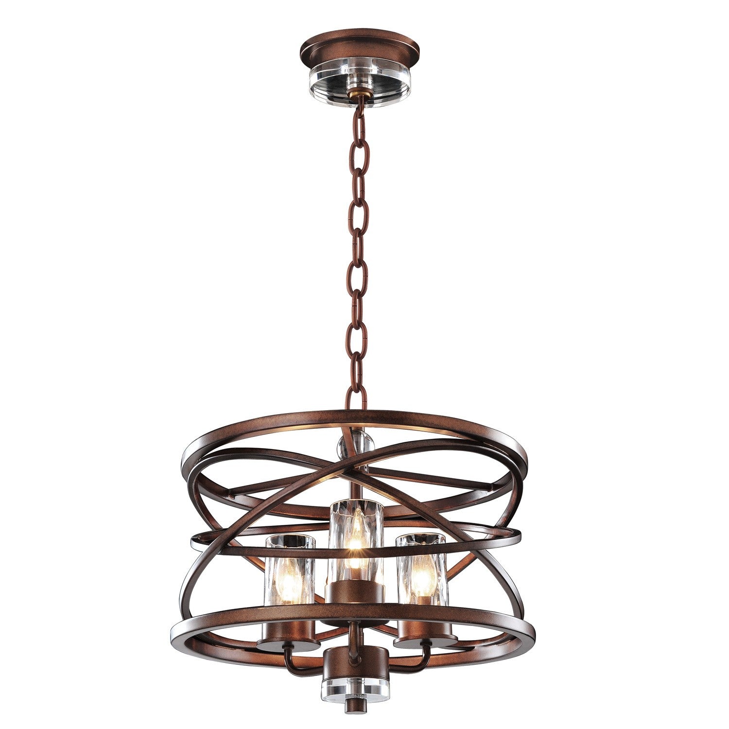 17'' Eternity 3 Light Etruscan Bronze Chandelier