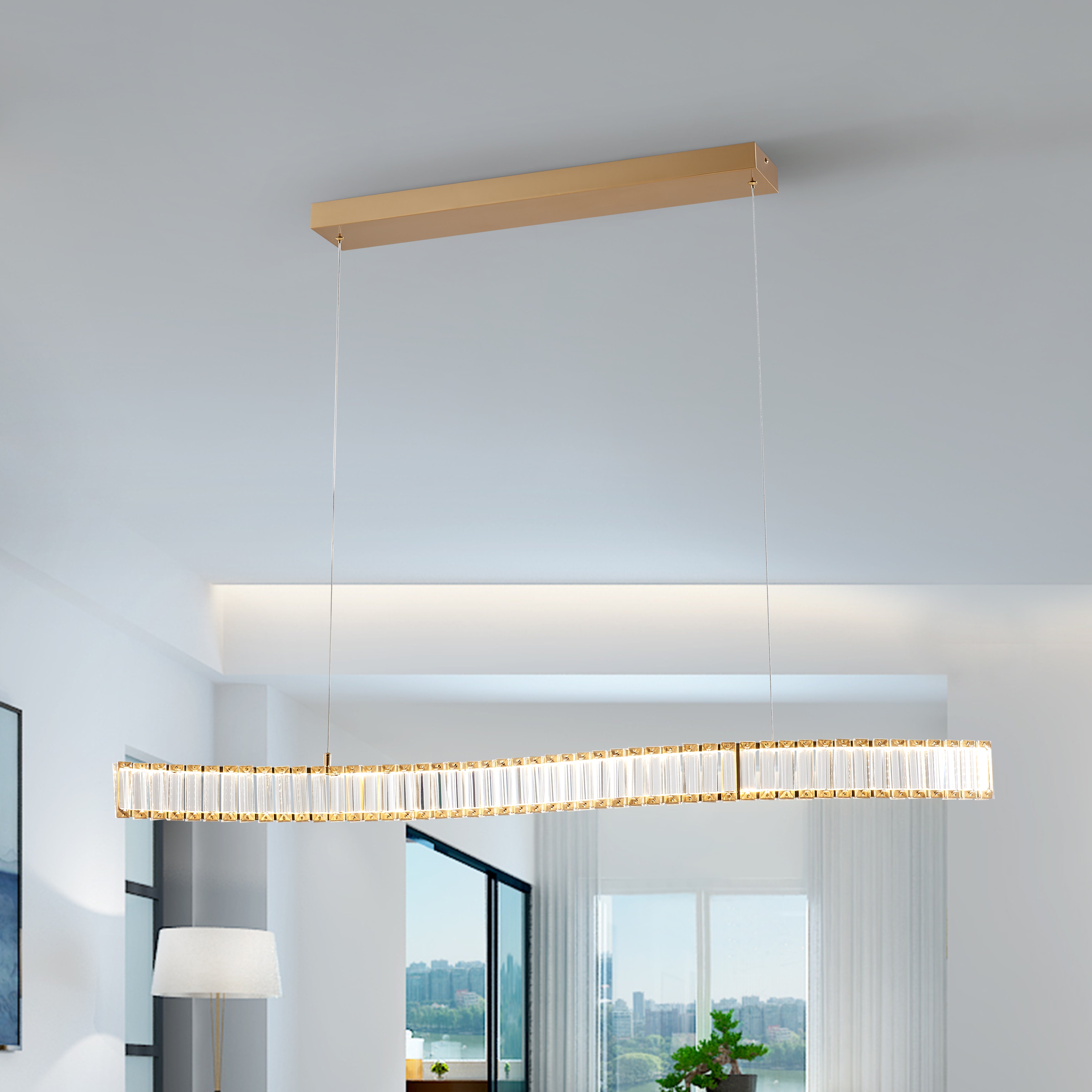 Alexandria Brushed 32 Watts Gold Chandelier