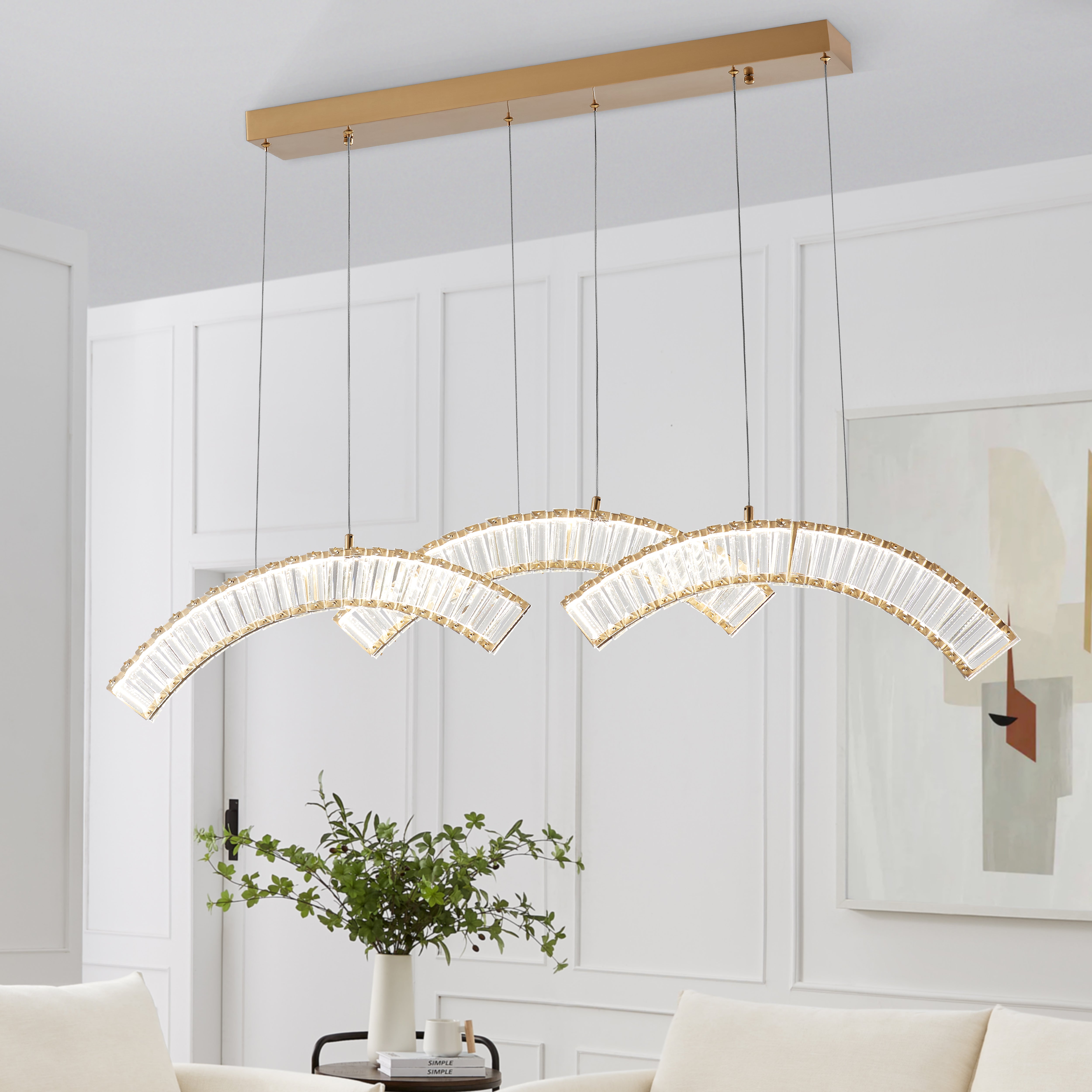 Sanford 3 Lights Brushed Gold Chandelier