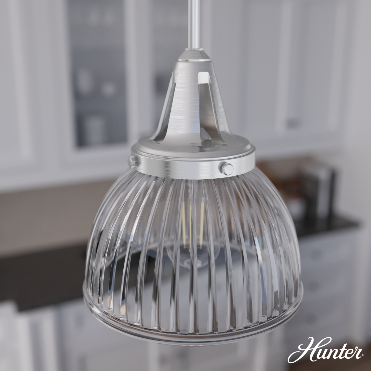 Hartland 31-inch 4-light Brushed Nickel Vanity Light with Seeded Glass