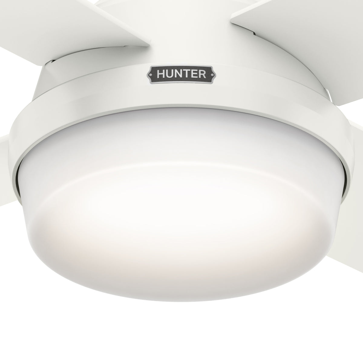 44 inch Dempsey Fresh White Ceiling Fan with LED Light Kit and Handheld Remote