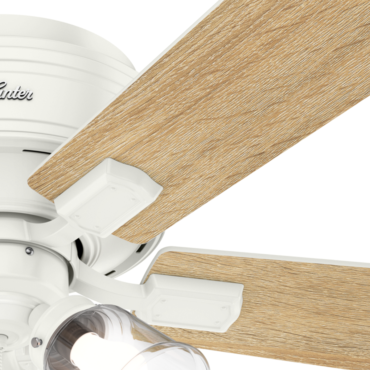 52 inch Crestfield Fresh White Low Profile Ceiling Fan with LED Light Kit and Pull Chain