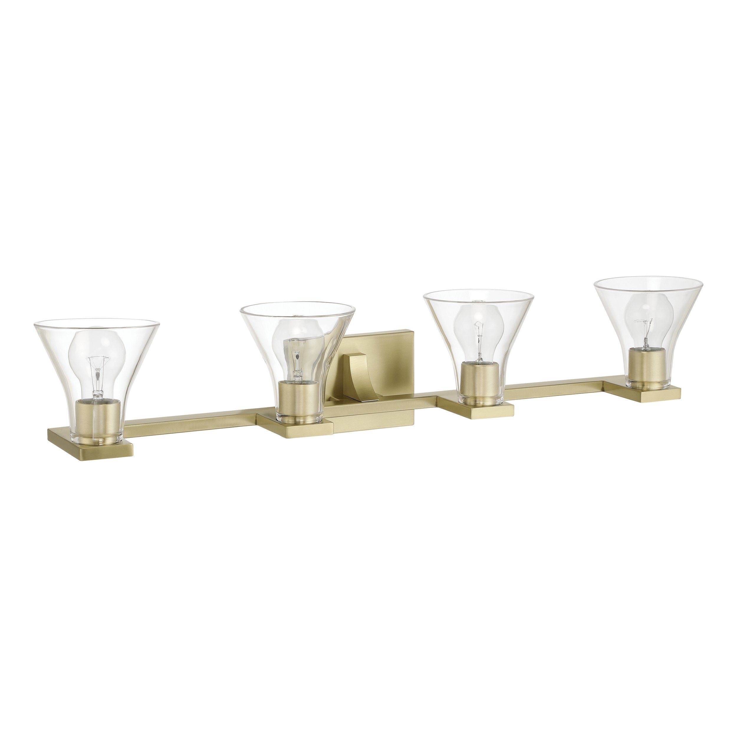 Gilford 33-inch 4-light Champagne Gold Vanity Light with Clear Glass Shades