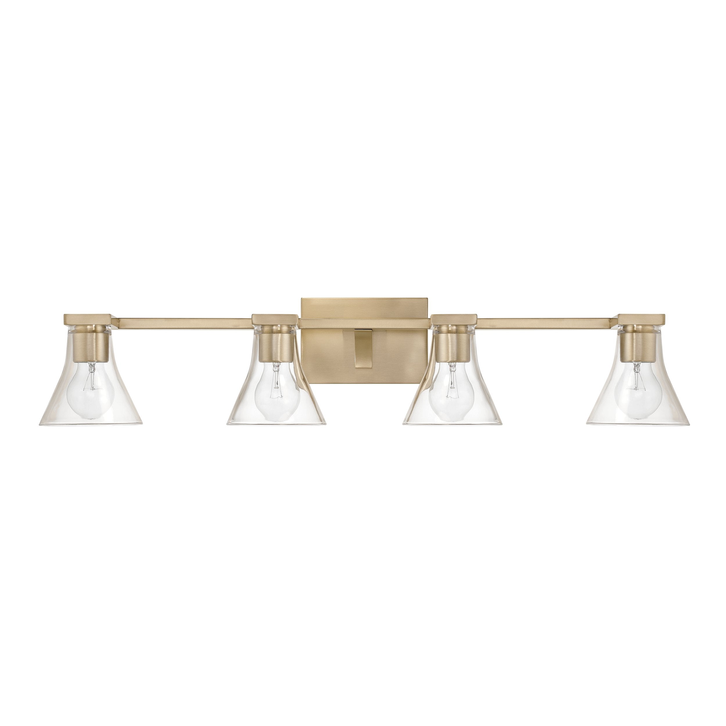 Gilford 33-inch 4-light Champagne Gold Vanity Light with Clear Glass Shades