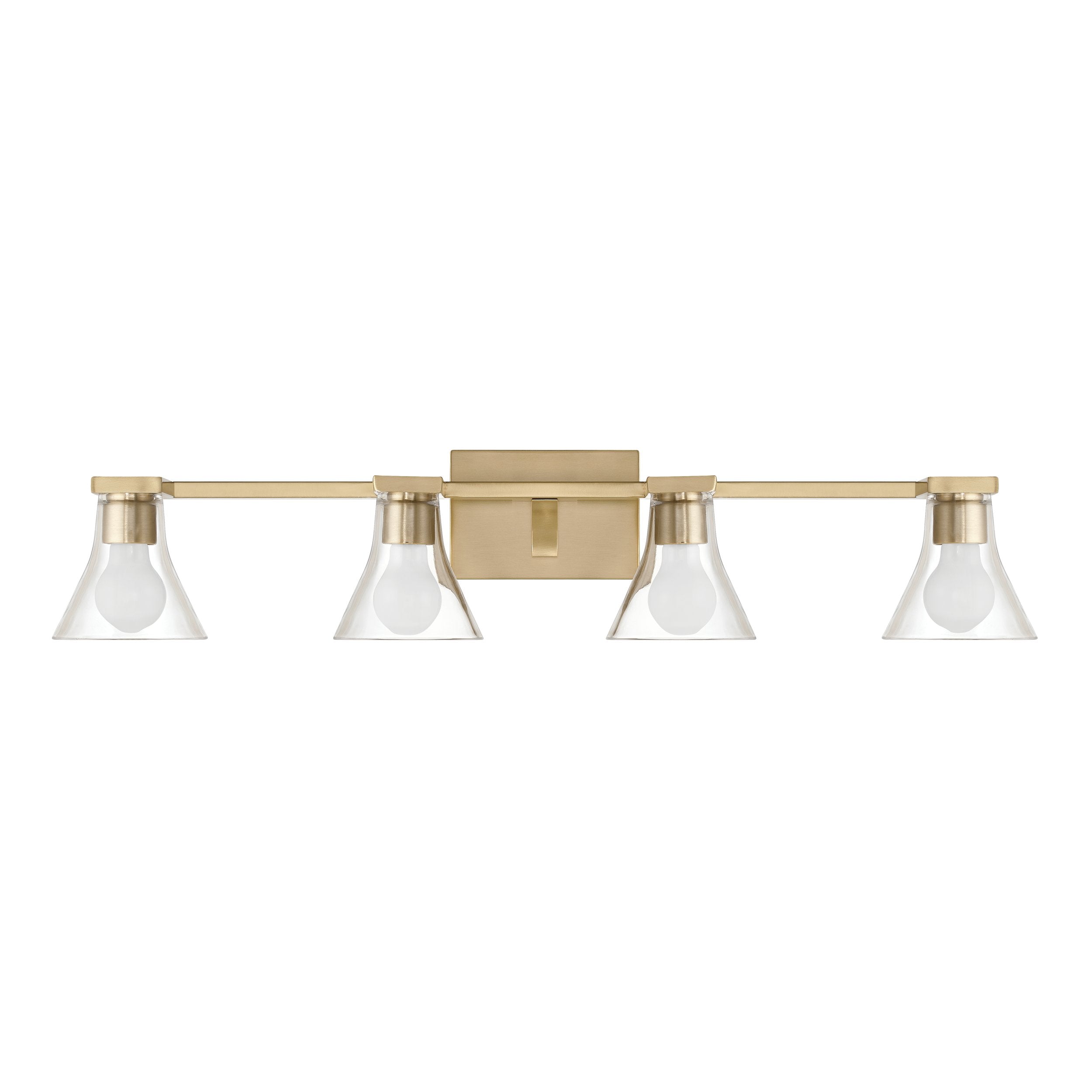 Gilford 33-inch 4-light Champagne Gold Vanity Light with Clear Glass Shades