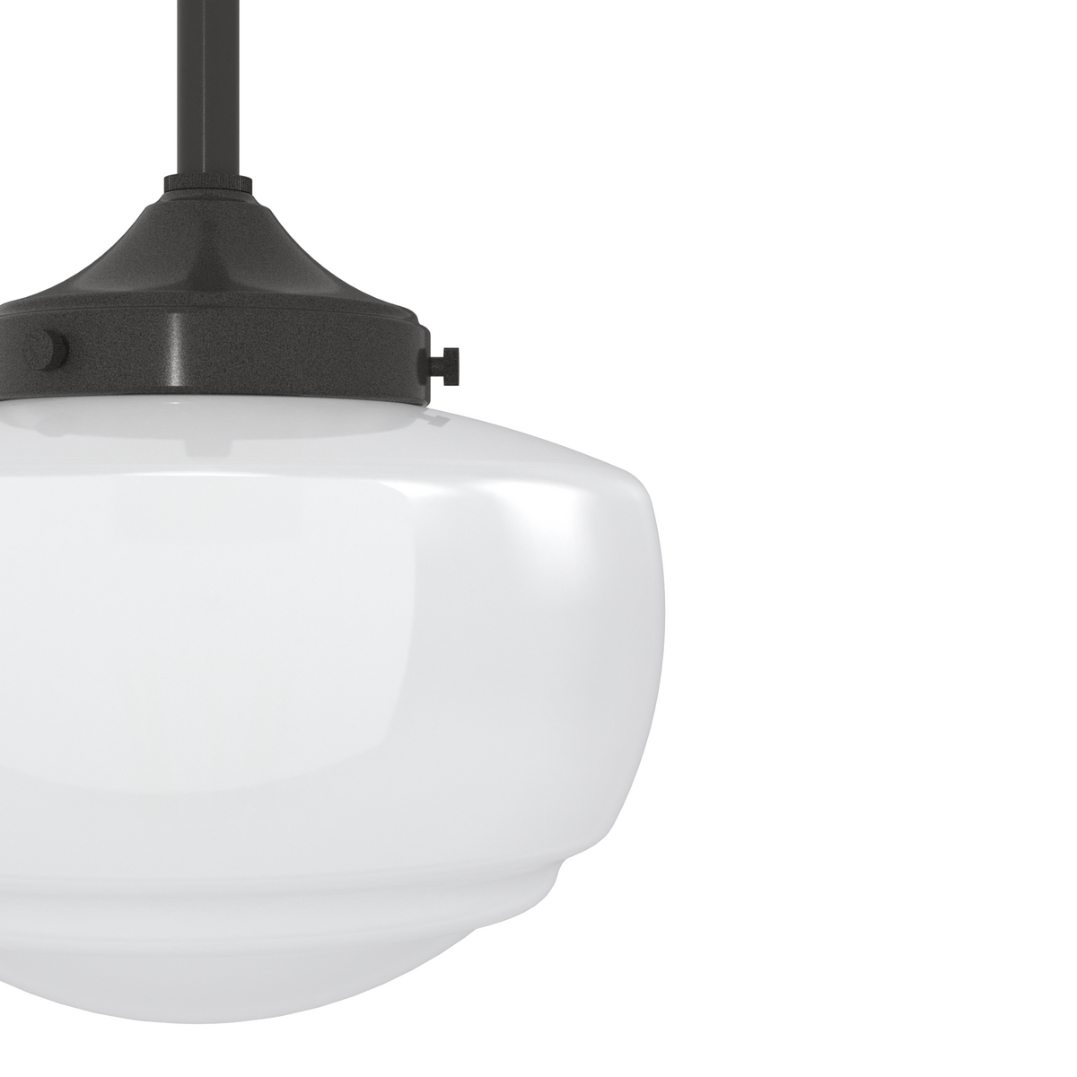 Saddle Creek 7.5-inch 1-light Noble Bronze Schoolhouse Pendant with Cased White Glass