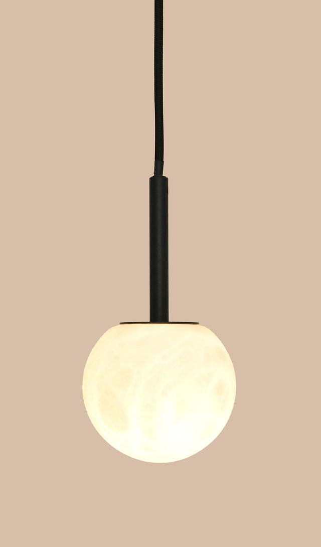 Lucent 1 Light Black Pendant Light 4 Inch Alabaster