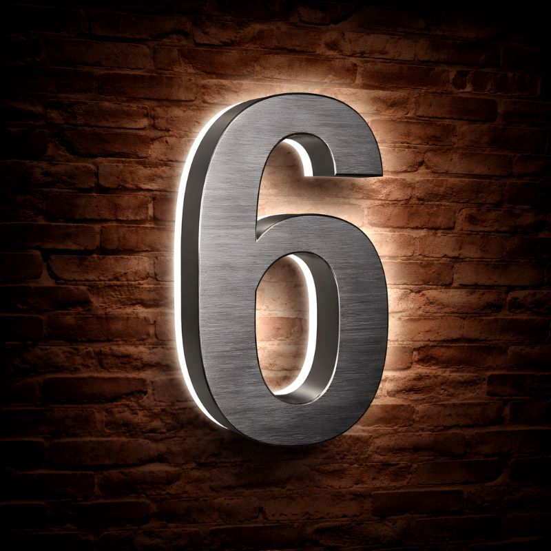 Illuminated Address Numbers - Stainless Steel - 6000K