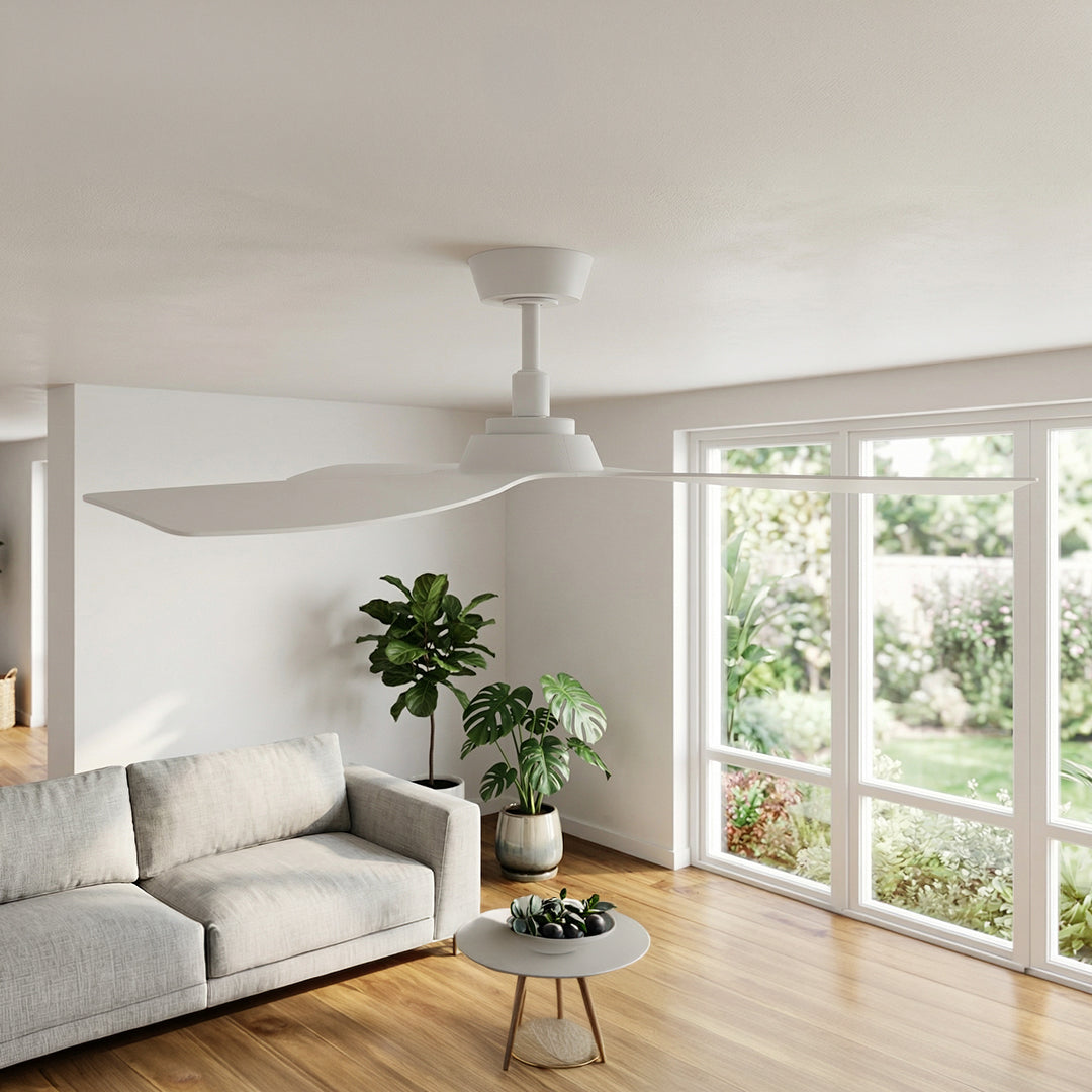 52 Inch Indoor Outdoor DC White Fan with Remote