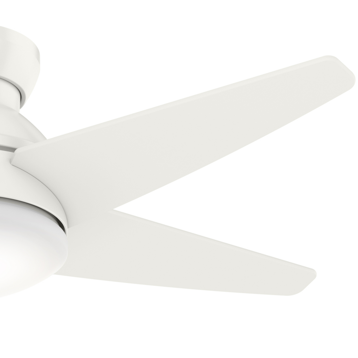 Casablanca 44 inch Isotope Fresh White Low Profile Ceiling Fan with LED Light Kit and Wall Control