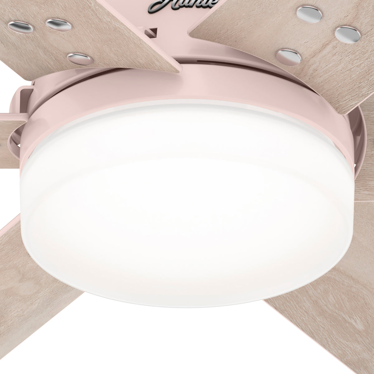 44 inch Pacer Blush Pink Ceiling Fan with LED Light Kit and Handheld Remote