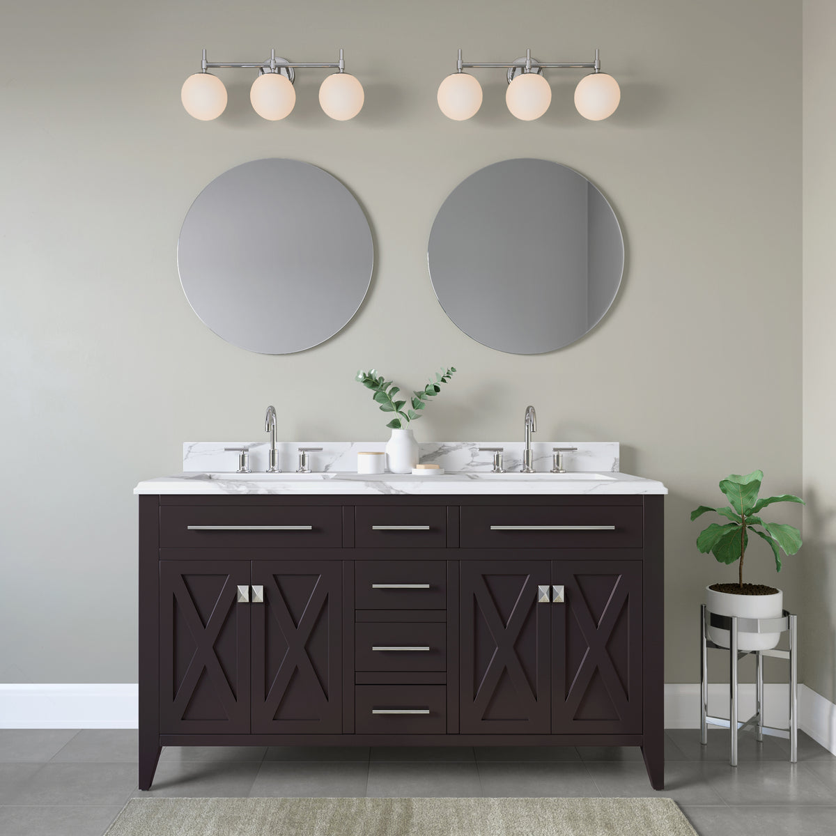 24'' Chrome 3 Light Bath Vanity