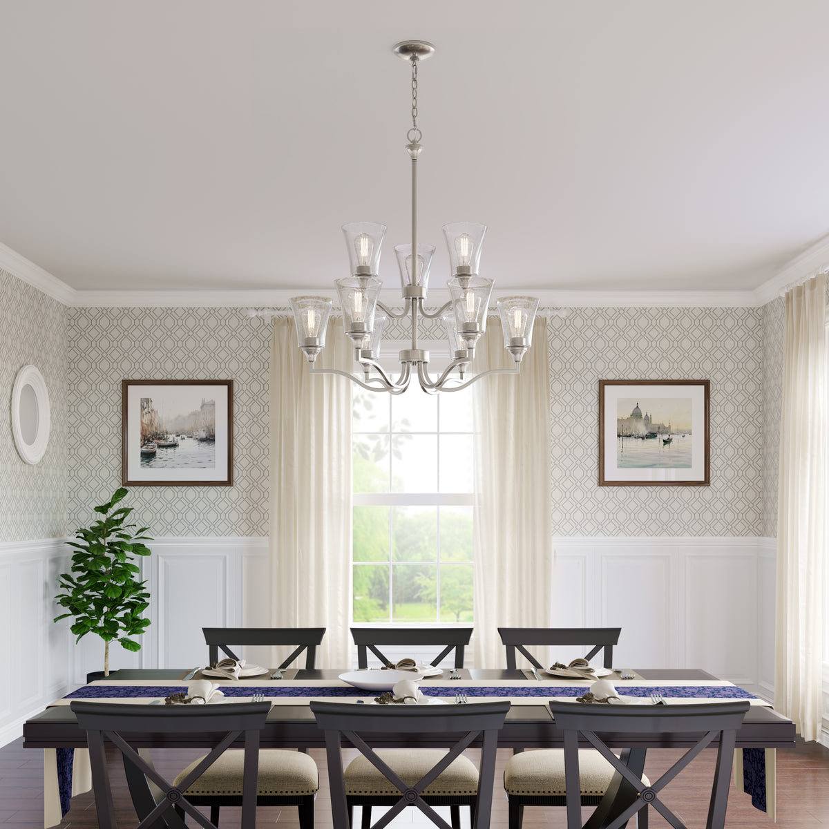 8.5'' Caily Brushed Nickel 1 Light Pendant