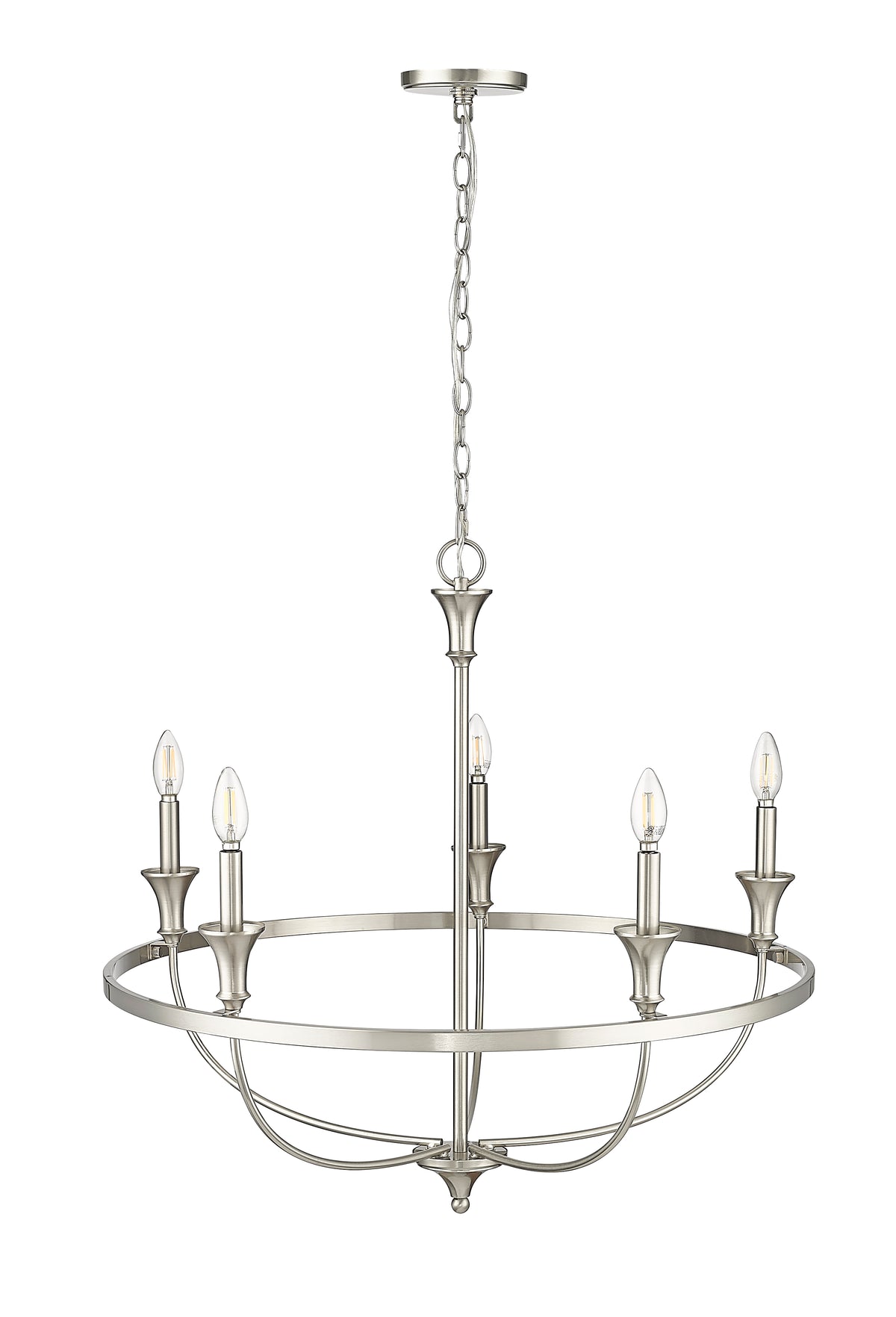 28'' Emery Brushed Nickel 5 Light Chandelier