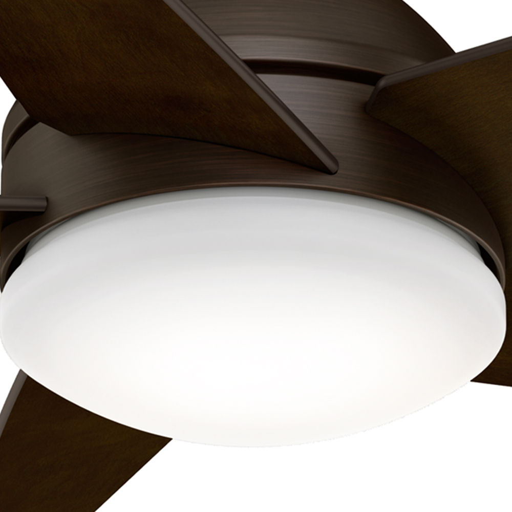 Casablanca 44 inch Isotope Brushed Cocoa Low Profile Ceiling Fan with LED Light Kit and Wall Control