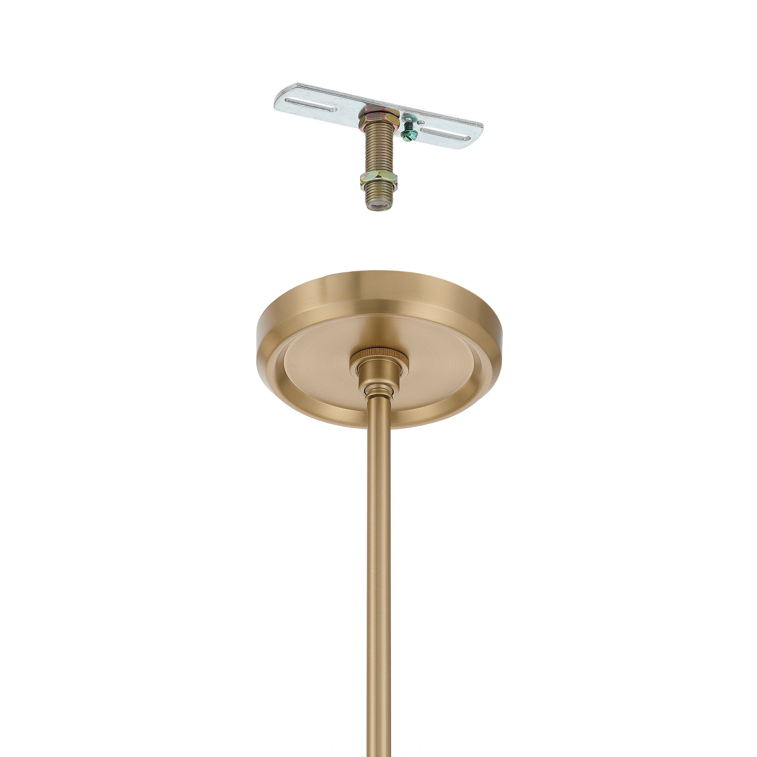 Agate 15-inch 3-light Champagne Gold Pendant Light with Opal Glass Shade