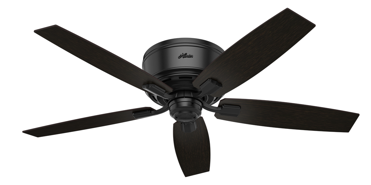 52 inch Bennett Matte Black Low Profile Ceiling Fan with LED Light Kit and Handheld Remote