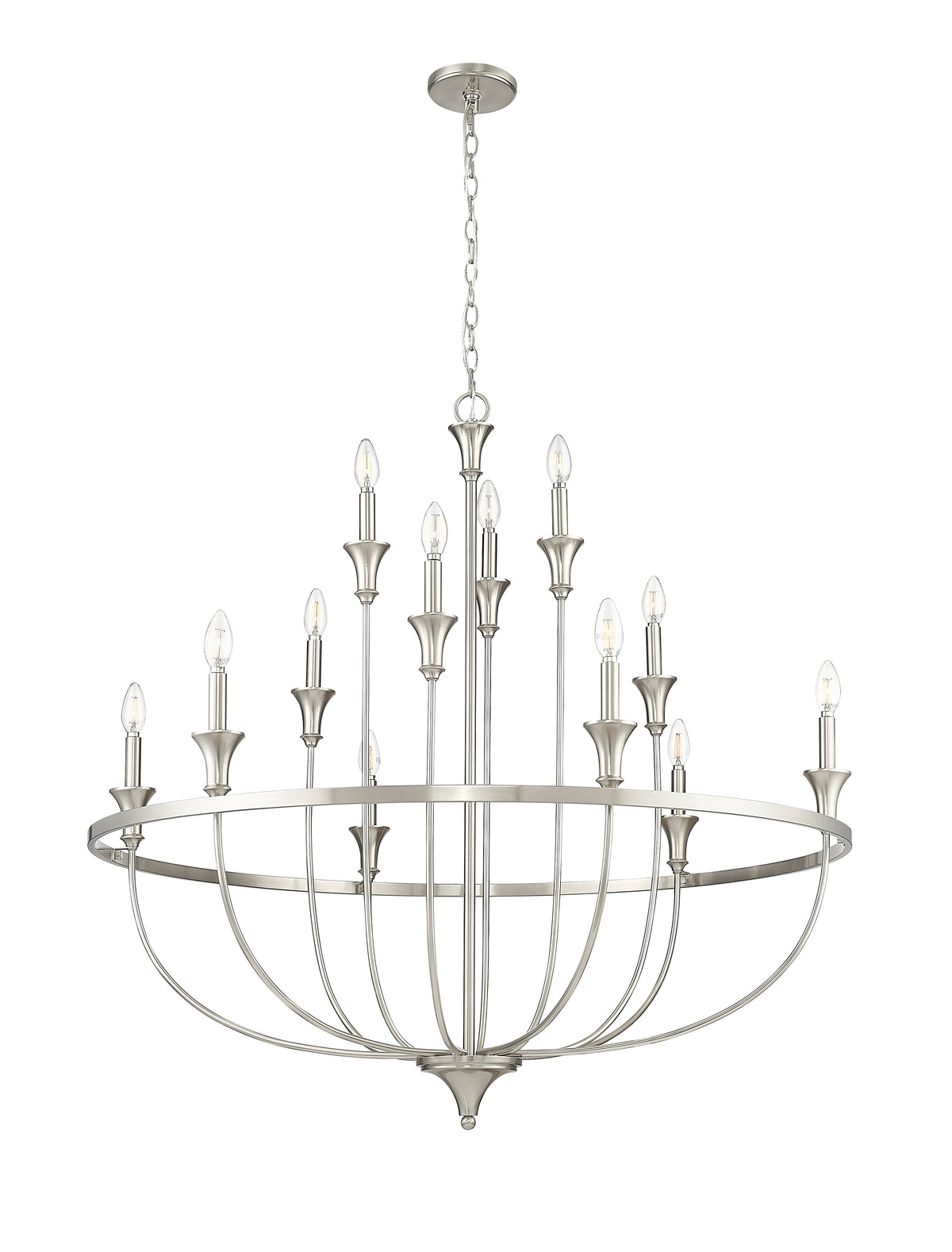 40.2'' Emery Brushed Nickel 12 Light Chandelier