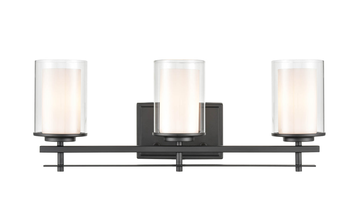 23'' Huderson Matte Black 3 Light Bath Vanity