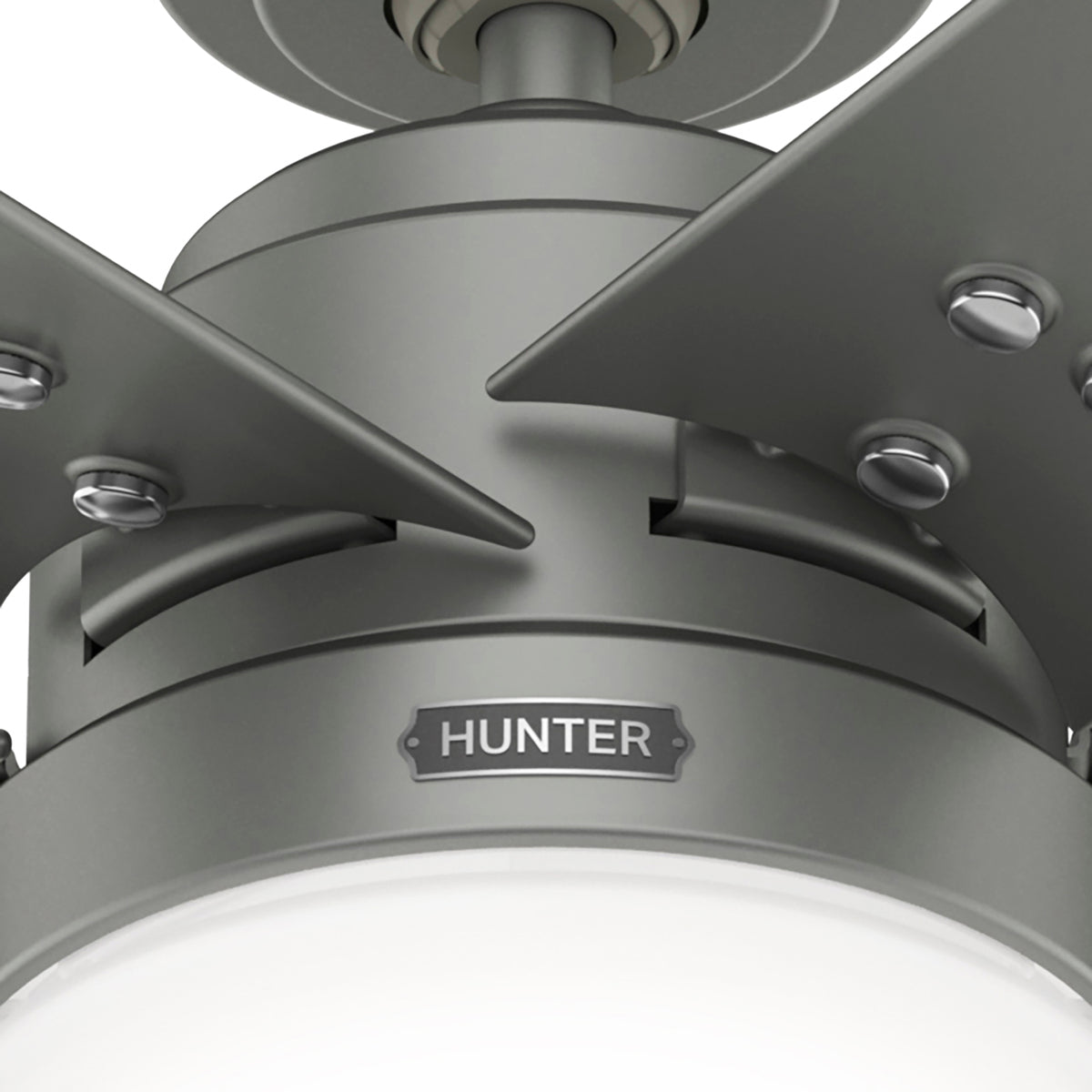 52 inch Sea Point Matte Silver WeatherMax Indoor / Outdoor Ceiling Fan with LED Light Kit and Pull Chain