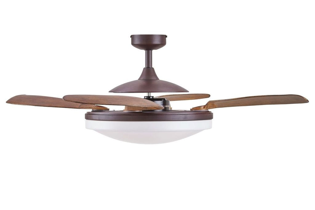 EVO2 48 Inch 3 Light Bronze Fan with Retractable Blades