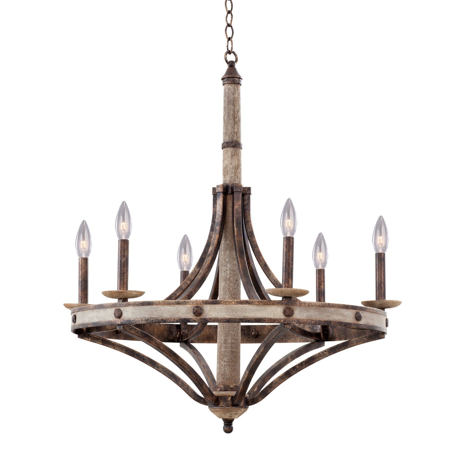 33.5'' Coronado 6 Light Florence Gold Chandelier