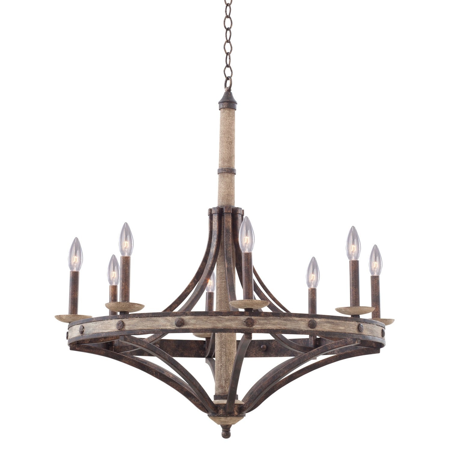 35'' Coronado 8 Light Florence Gold Chandelier