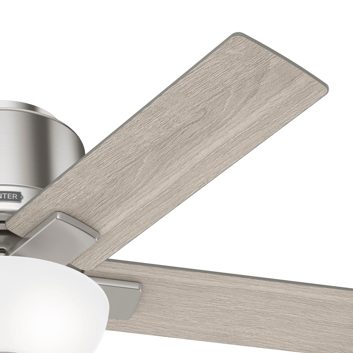 44 inch Fitzgerald Brushed Nickel Low Profile Ceiling Fan with LED Light Kit and Pull Chain