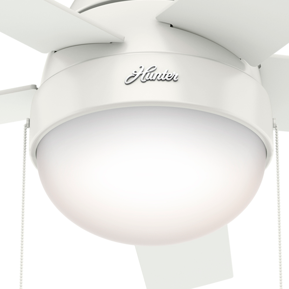 46 inch Anslee Fresh White Ceiling Fan with LED Light Kit and Pull Chain