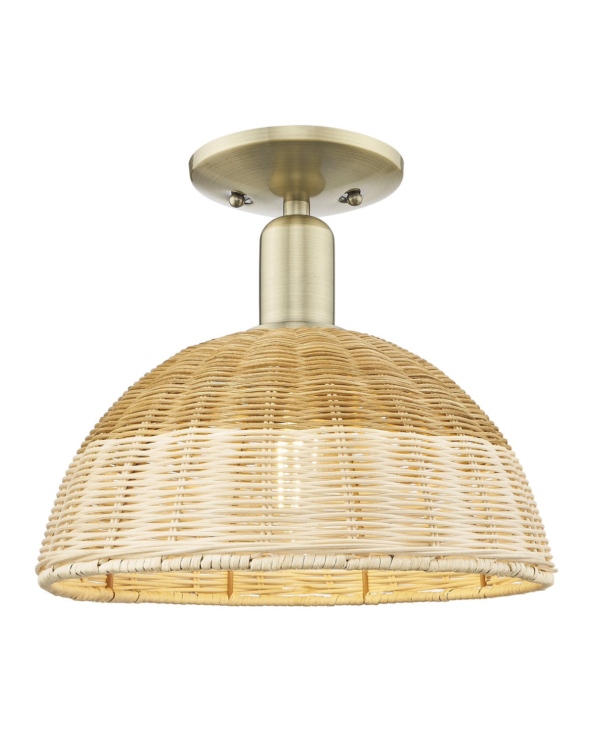 Natural Ballston Dome 12-Inch 1-Light Semi-Flush Mount