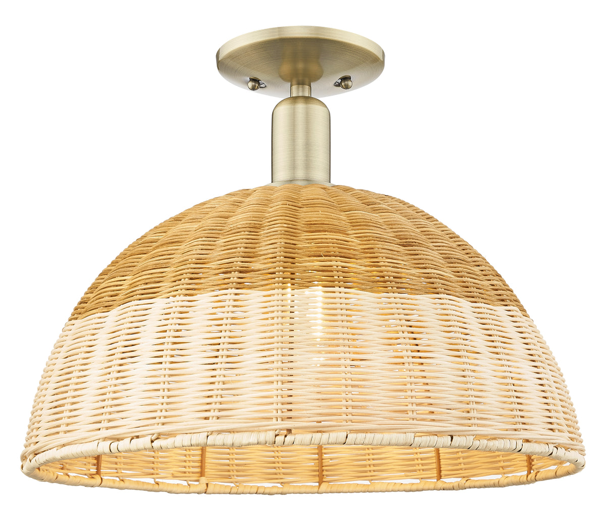 Natural Ballston Dome 16-Inch 1-Light Semi-Flush Mount