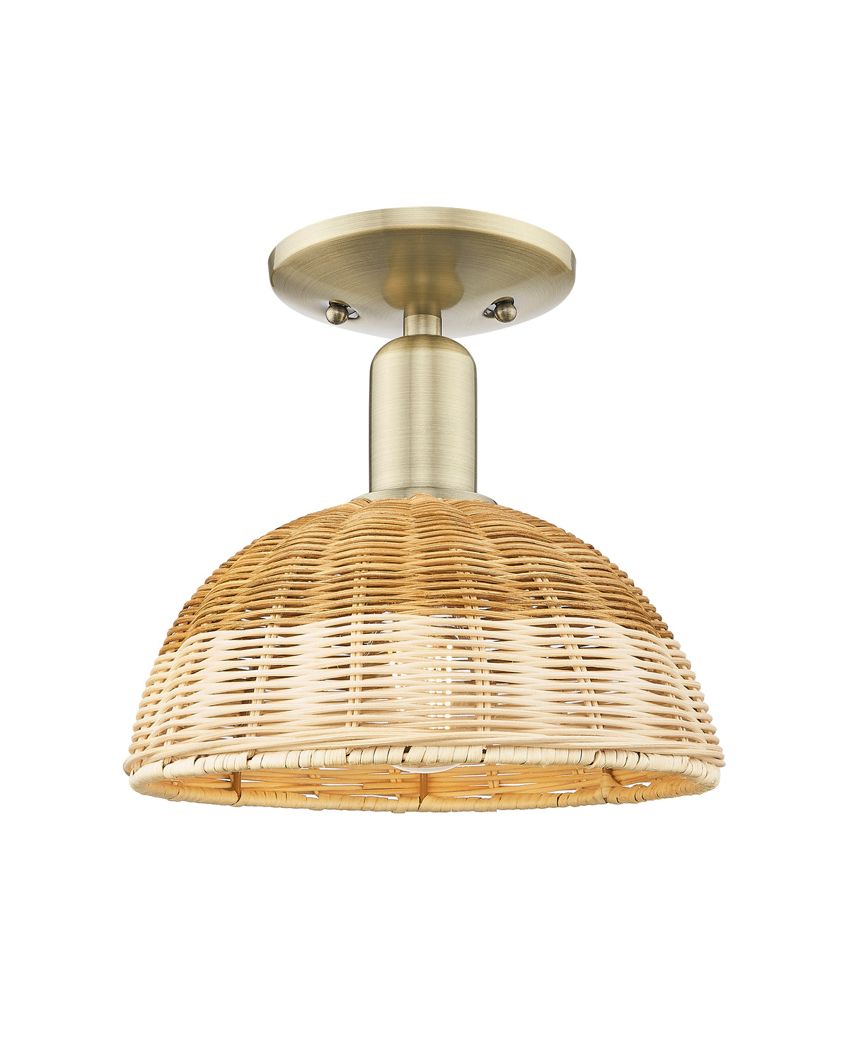 Natural Ballston Dome 9-Inch 1-Light Semi-Flush Mount