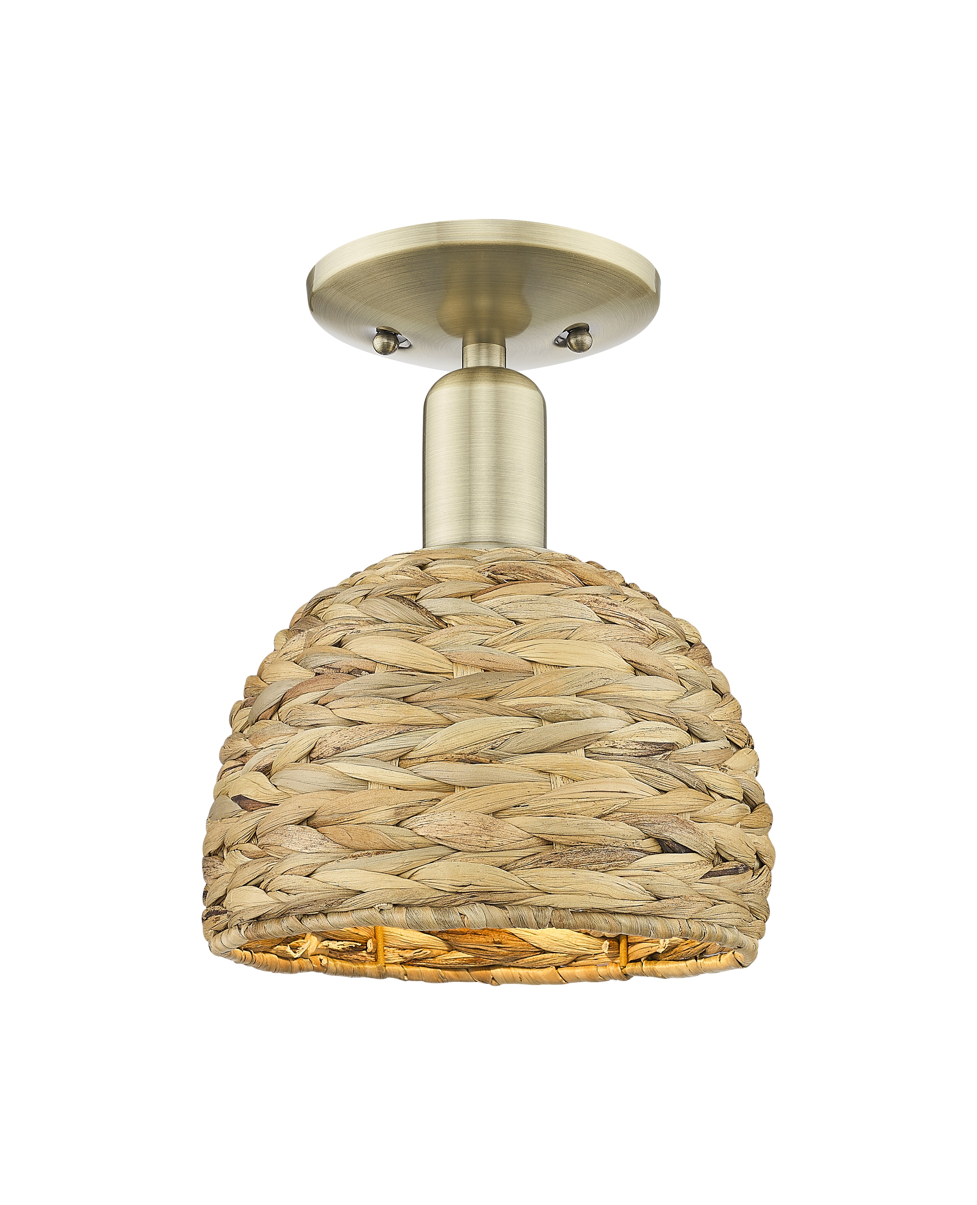 Arcadia Semi-Flush Mount Satin Nickel